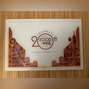 Disney Epcot Food & Wine Festival 20th Anniversary Tray Cutting Board